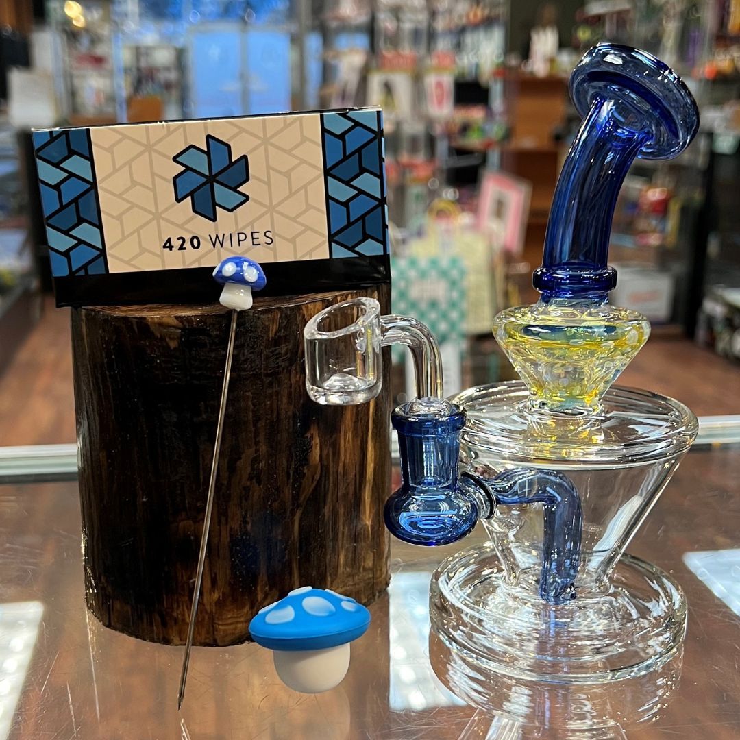 New Rig Kit Alert! This one is for all you mushroom lovers 🍄
Everything pictured here can be yours for only $119! Don't wait, this one won't last long! 

#MushroomLovers #Dabs #DabAccessories #SmokinAndTokin #ShopLocal #OilRig #GlassRig #ShopRedDeer