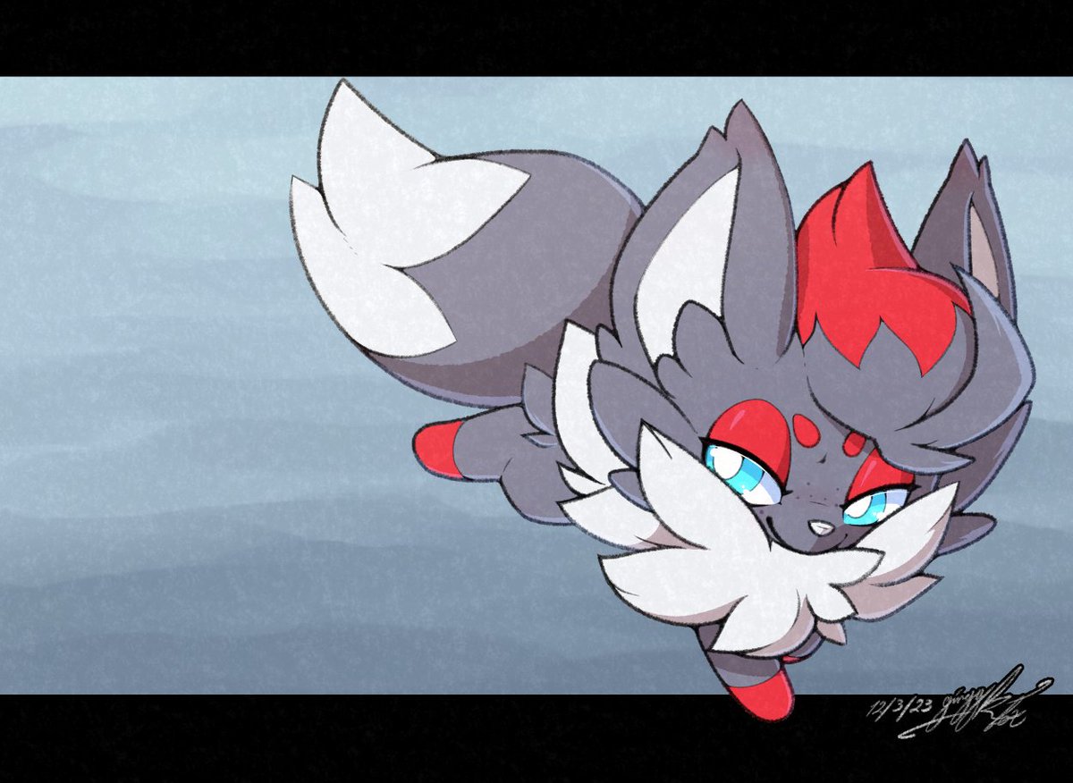 Old doodle I did while at a drawing party last MFF I forgot to post! Dusk doin' a lil' dash. #Pokemon #Art #Zorua
