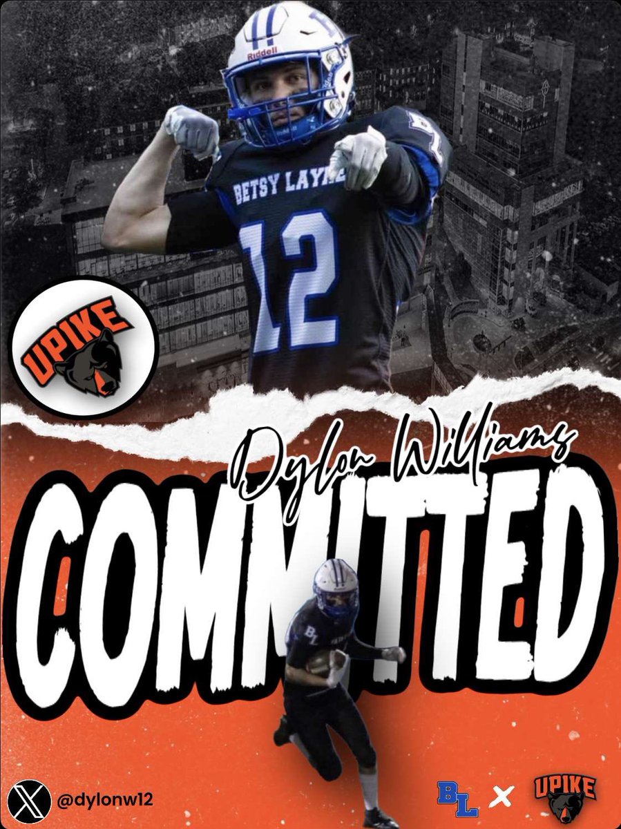 Dylon Williams (@dylonw12) on Twitter photo After long consideration I decided that I will be continuing my athletic and academic career at UPike. <a href="/UPIKEFOOTBALL/">UPIKE FOOTBALL</a> <a href="/CoachMikeHarris/">Coach Harris</a> <a href="/BLBobcatsFB/">Betsy Layne Football</a> <a href="/CoachQuillen66/">Harley Quillen</a> After long consideration I decided that I will be continuing my athletic and academic career at UPike. <a href="/UPIKEFOOTBALL/">UPIKE FOOTBALL</a> <a href="/CoachMikeHarris/">Coach Harris</a> <a href="/BLBobcatsFB/">Betsy Layne Football</a> <a href="/CoachQuillen66/">Harley Quillen</a>