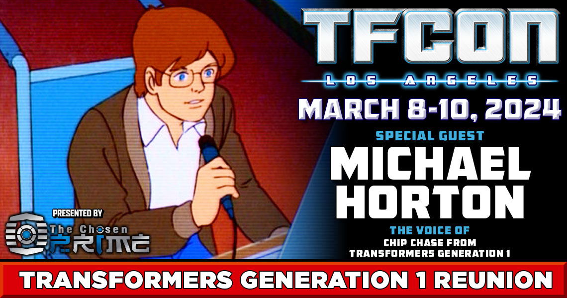 tfconofficial's tweet photo. 💥#TFcon is very happy to welcome #MichaelHorton the voice of #ChipChase in #Transformers #Generation1 as a guest at #TFconLA 2024 for the #Generation1Reunion.

Michael Horton is presented The Chosen Prime
🎟Tickets are on sale now at https://t.co/T6TPWvShcb https://t.co/t36igclG4C
