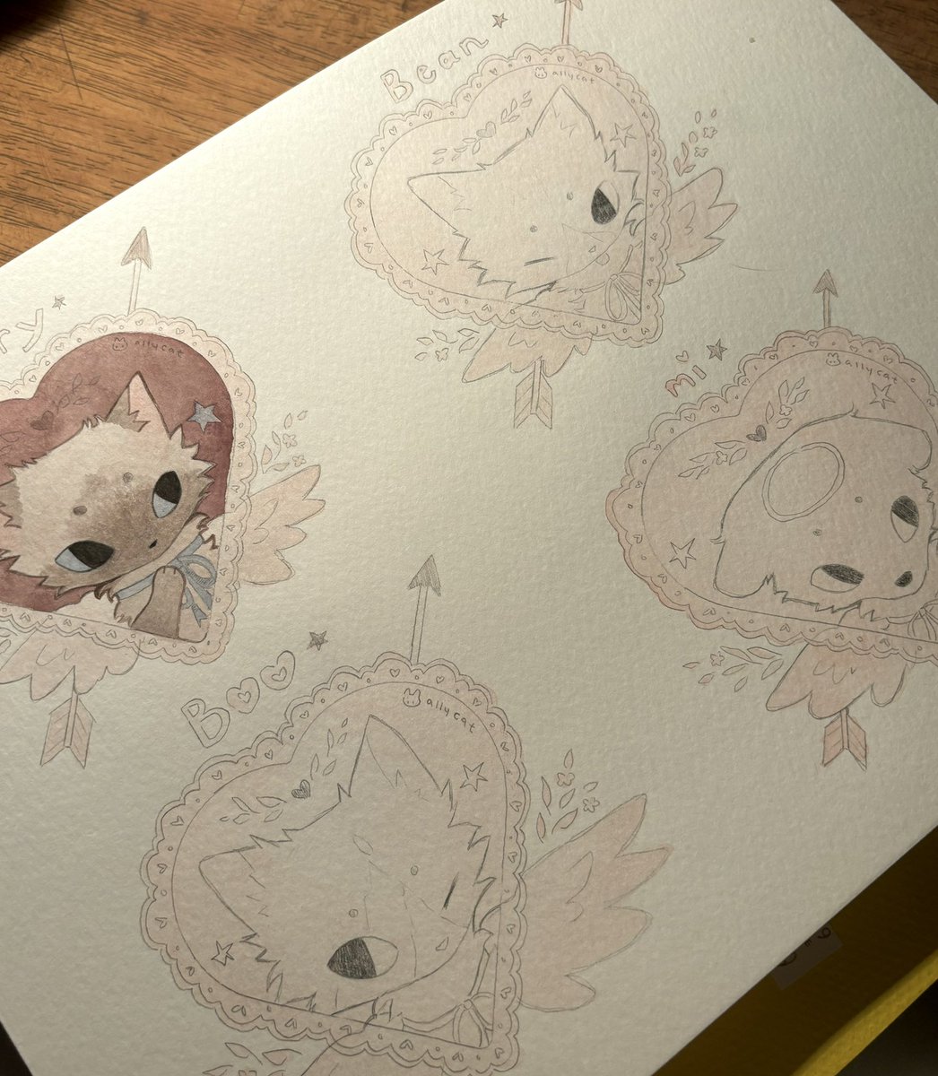 mooninkay's tweet photo. painting valentines <3 https://t.co/thDfb0z9Hs