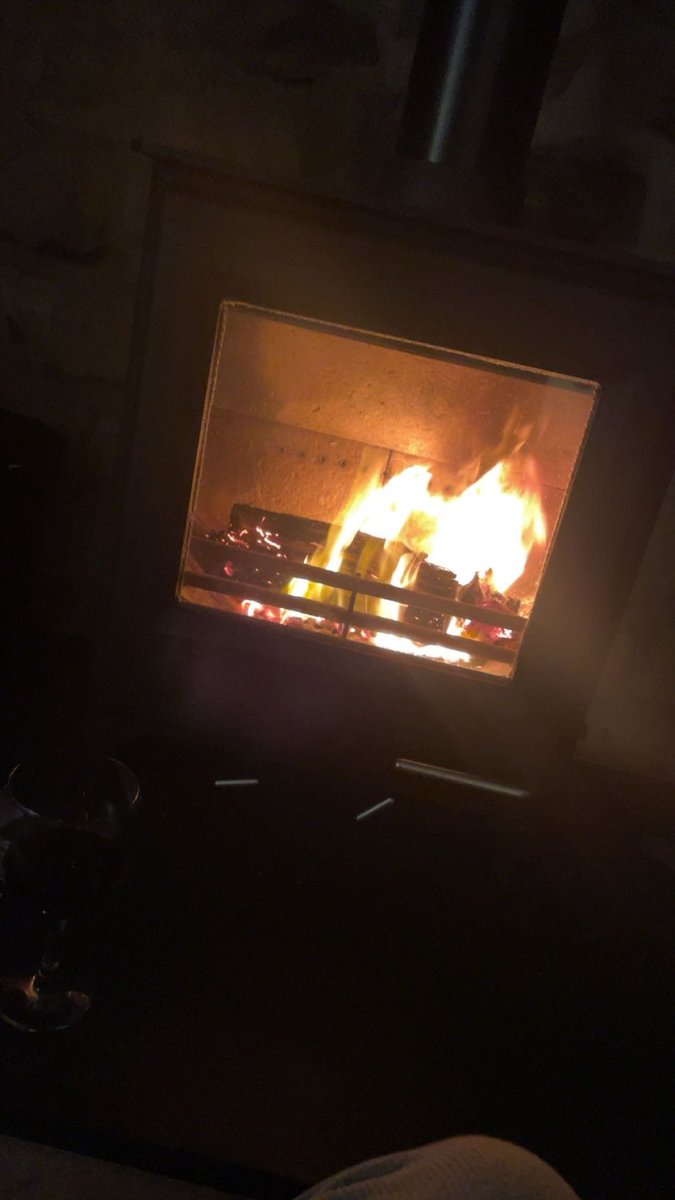 My dad lit the logburner woohoo