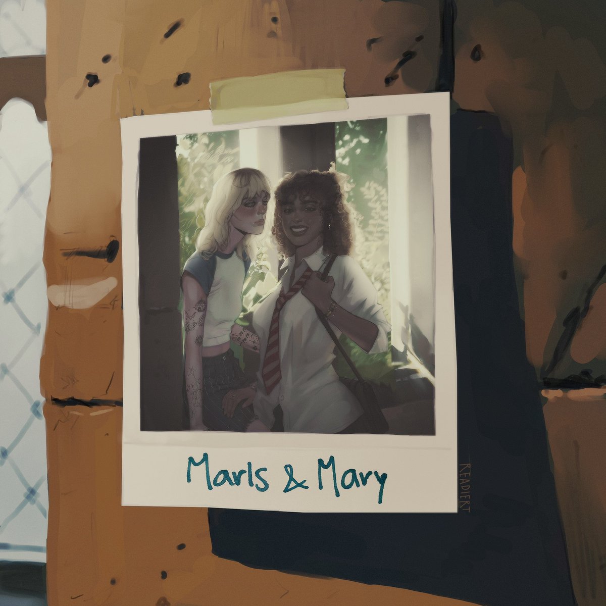 marlene has this picture taped on the wall next to her bed (this is canon)