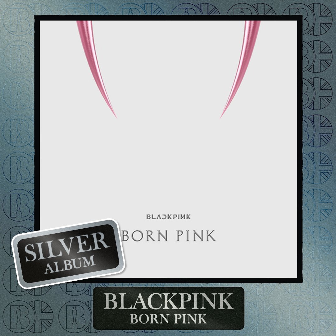 WORLDMUSICAWARD's tweet photo. #BLACKPINK's 'BORN PINK' has been #BRITcertified Silver for 60,000 Album units sold in the UK! 💪🇬🇧🏆💿🔥👑👑👑👑🖤💗

#BORNPINK 
#BLACKPINK @BLACKPINK https://t.co/yzrof1LTzA