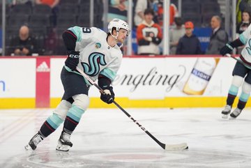 Canned skating with the puck in warmups