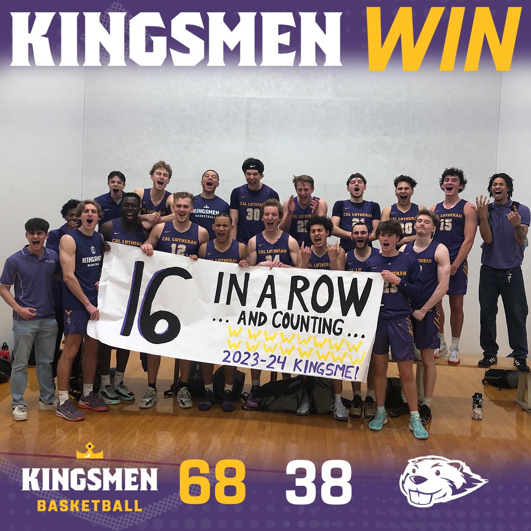 New program record! Kingsmen basketball won their 16th straight game and improved to 20-3 on the season! #OwnTheThrone