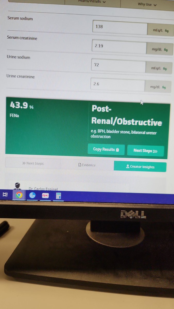 Petition to update MDCalc FENa calculator to reflect that post-renal/obstruction is not a valid conclusion from the calculation