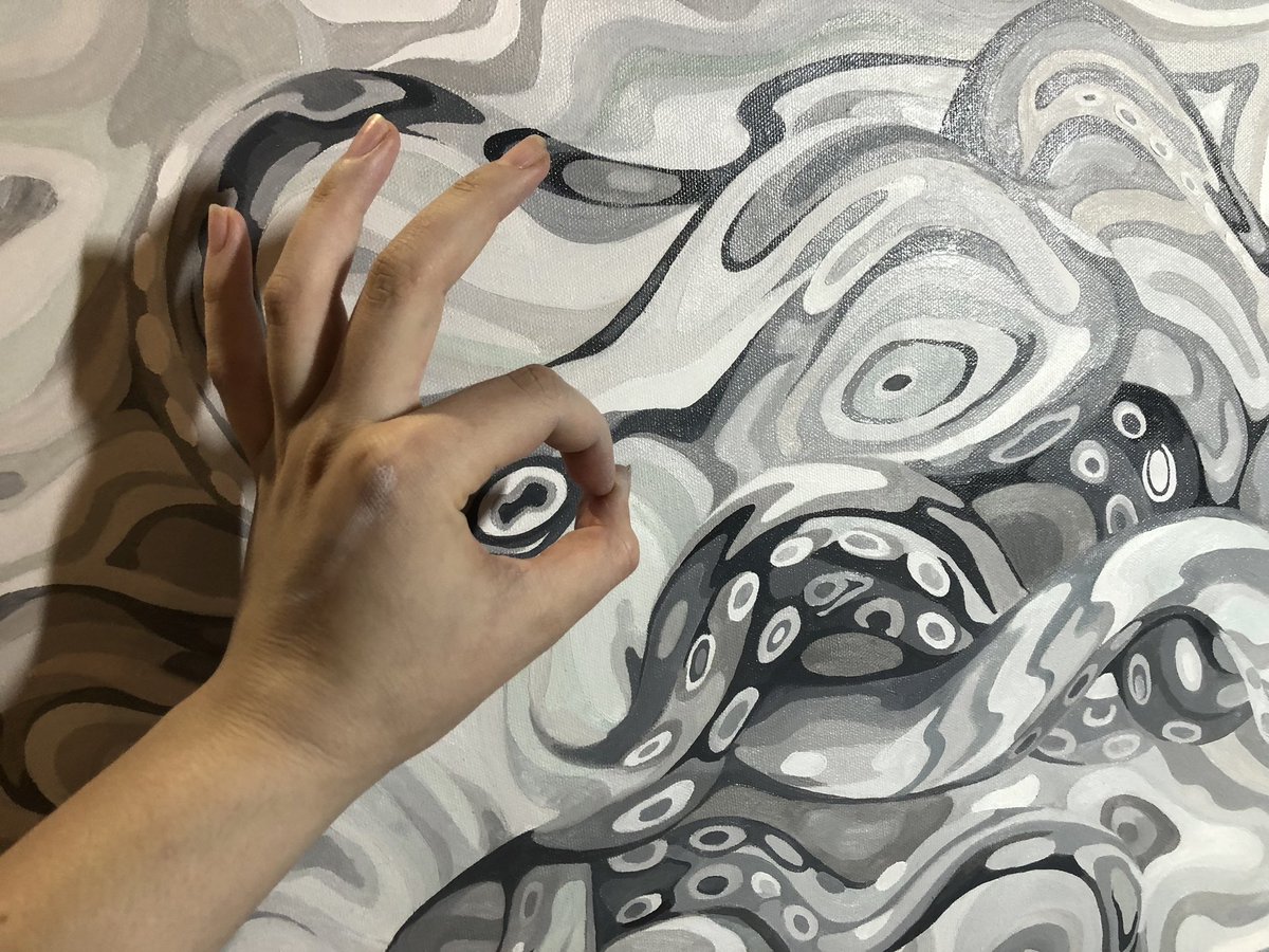 I was back on drawing but still wasn’t too quick and productive cause THAT took a loooot of my time (and effort). And yes this is oil on canvas, a big project for my moms interior. If it wasn’t present for her birthday, I’d never brought it to the end ☠️