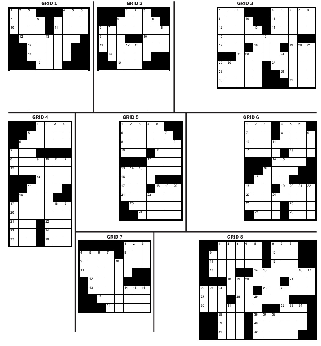 Evan Birnholz on X: evan-birnholz-on-x-this-weekend-s-washington-post-crossword-is-called-loss-of-down-instead-of-one-large-puzzle-you-get-eight-small-grids-oh-and-you-have-to-find-two-meta