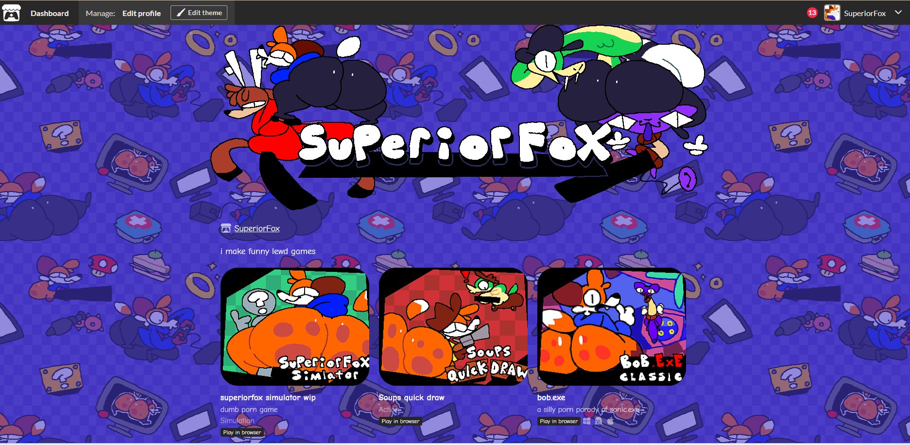 SuperiorFox🔞 on X: ma game page is cool now t.cosT98inLYd1  t.coH3sbwesT1W  X