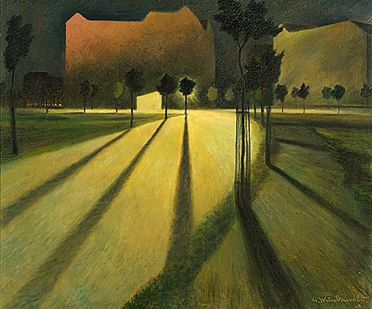 MonsterArtsy's tweet photo. "Straße in Berlin-Westend (Grunewaldstraße) by German artist Gustav Wunderwald (1918–20)
#UrbanRealism #BerlinBrushstrokes #Palette #LightAndShadows #Aesthetics #CapturingBerlin #PainterOfTheDay #RealismRevived #Expressionism #Germany #grtissot #poet #Painting #OilOnCanvas #Art https://t.co/KuveZVFWVl