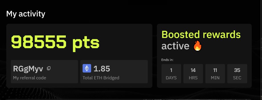 Checking points from Mode Network

 modenetwork.io (code RGgMyv)

Mode is a layer 2 modular DeFi network designed to reward participants through economic mechanisms.

The project has received a $5.3 million grant from Optimism.

Criteria for qualifying for points:

- L2
