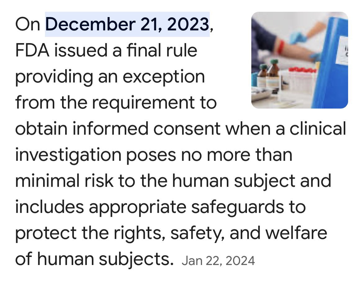 DiedSuddenly_'s tweet photo. The FDA recently changed the rules on informed consent, making experimental poisons being tested on the masses essentially legal.
Nuremberg 2 can’t come soon enough. https://t.co/gJCS5Kt1KI