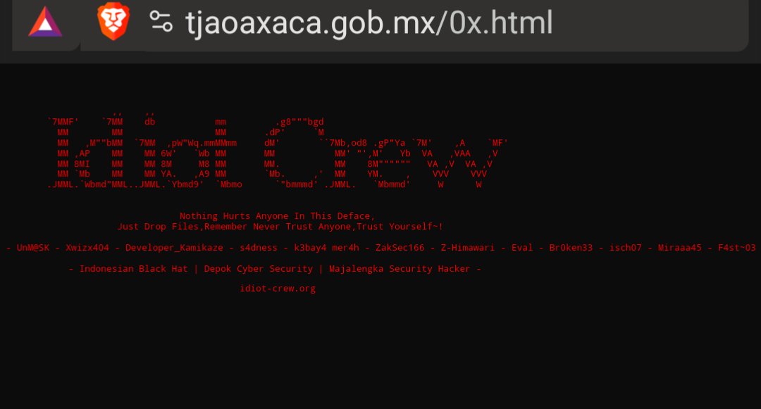 tylerwolfx's tweet photo. También tenemos a:
- "Idiot crew" en https://t.co/0zFrSKNWJ4
- "rooterror" en https://t.co/WS7tLa55Zy
- a "Legión Bomb3r" en https://t.co/aeUfupWrQ6
- Y a "Foursdeath team" en https://t.co/MOkmctiUwQ
#cybersecurity #defacement #zoneh #rfi #lfi #xss #sqli #vulnerability #infosec https://t.co/tLbtC7oPwg
