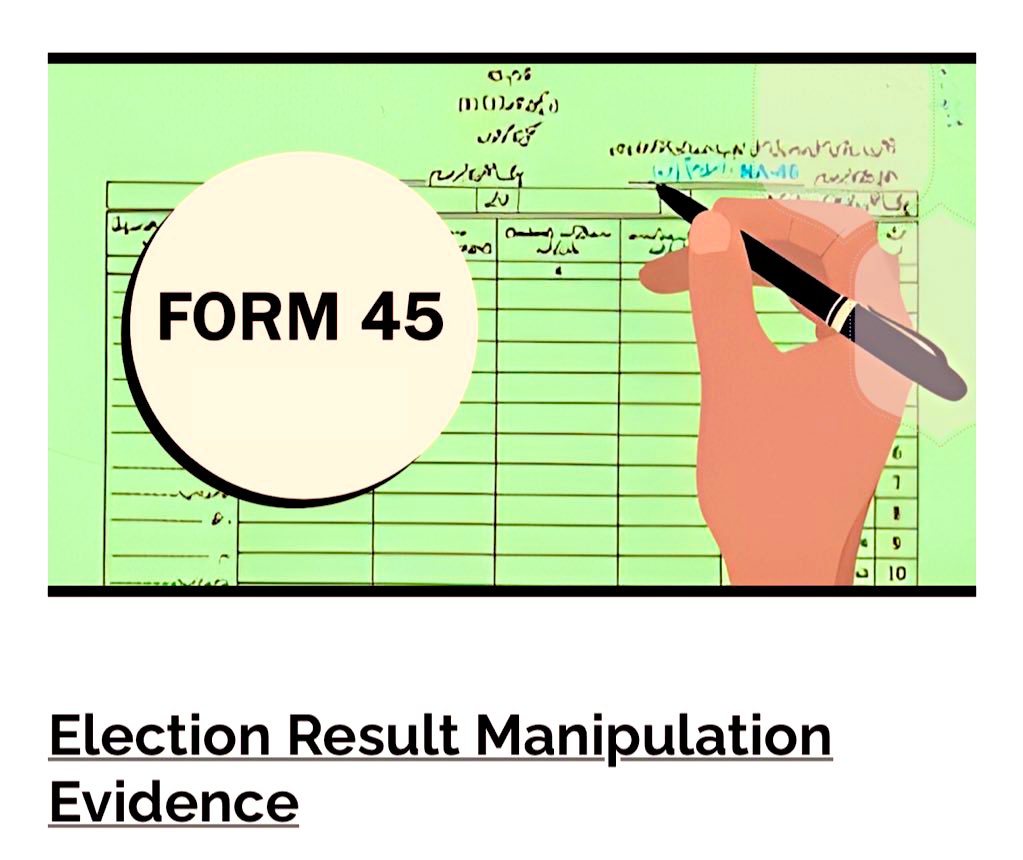 agentjay2009's tweet photo. Dear all, we have created a web portal where we will be posting Form 45 (irrefutable evidence of #ElectionResults manipulation). Few constituencies are already in, more to come soon. Please check at https://t.co/N4IBVwWqW1  #Form45
 #مینڈیٹ_پر_ڈاکا_نامنظور https://t.co/9yO5LUBk7V