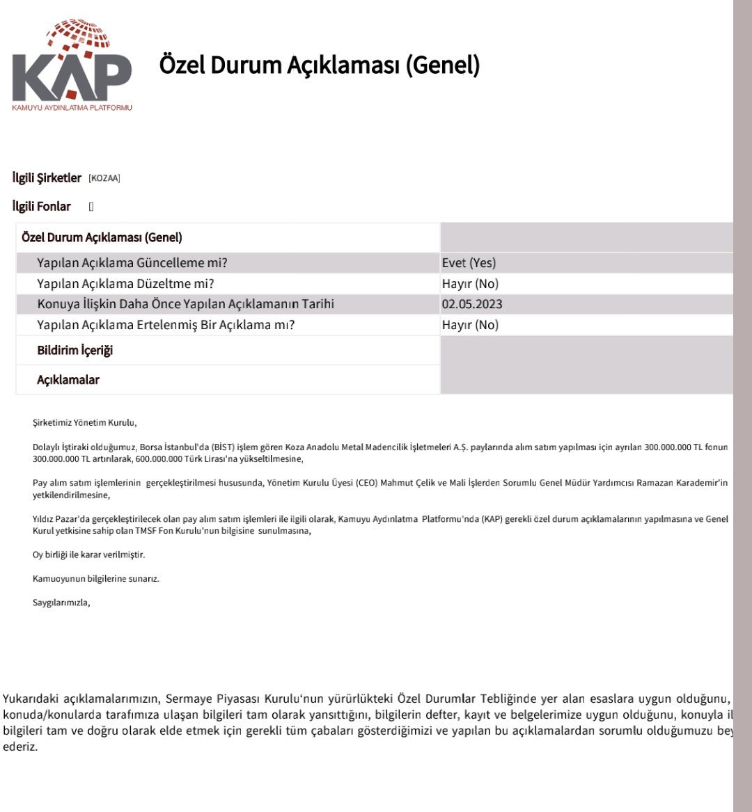 finansloji's tweet photo. #KOZAA #KOZAL #ipeke 
Yatırımcına hayırlı olsun. https://t.co/Jm1gzvUoW9