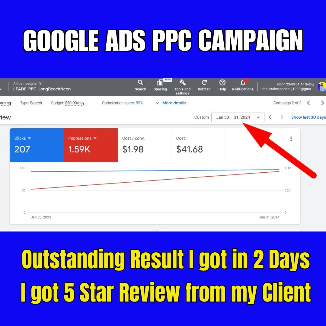 arsobuj1111's tweet photo. Outstanding Result I have given to my client in 2 days of Google Ads PPC Campaign.

✅ HIRE me on FIVERR:
👉https://t.co/HU0pKvUdLr

#googleads #ppc #googleadwords #googleppc #googlesearchads #searchads #shoppingads #ppcads https://t.co/2oOZkkMUCF