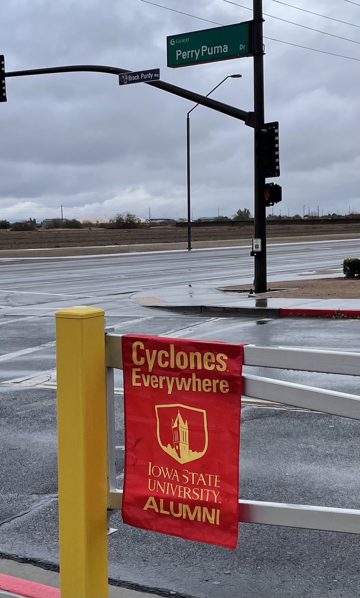 EliseBackstrom's tweet photo. @isualum @CycloneFB #CyclonesEverywhere on Brock Purdy Way #letsgobrock https://t.co/jPW47WPsqr