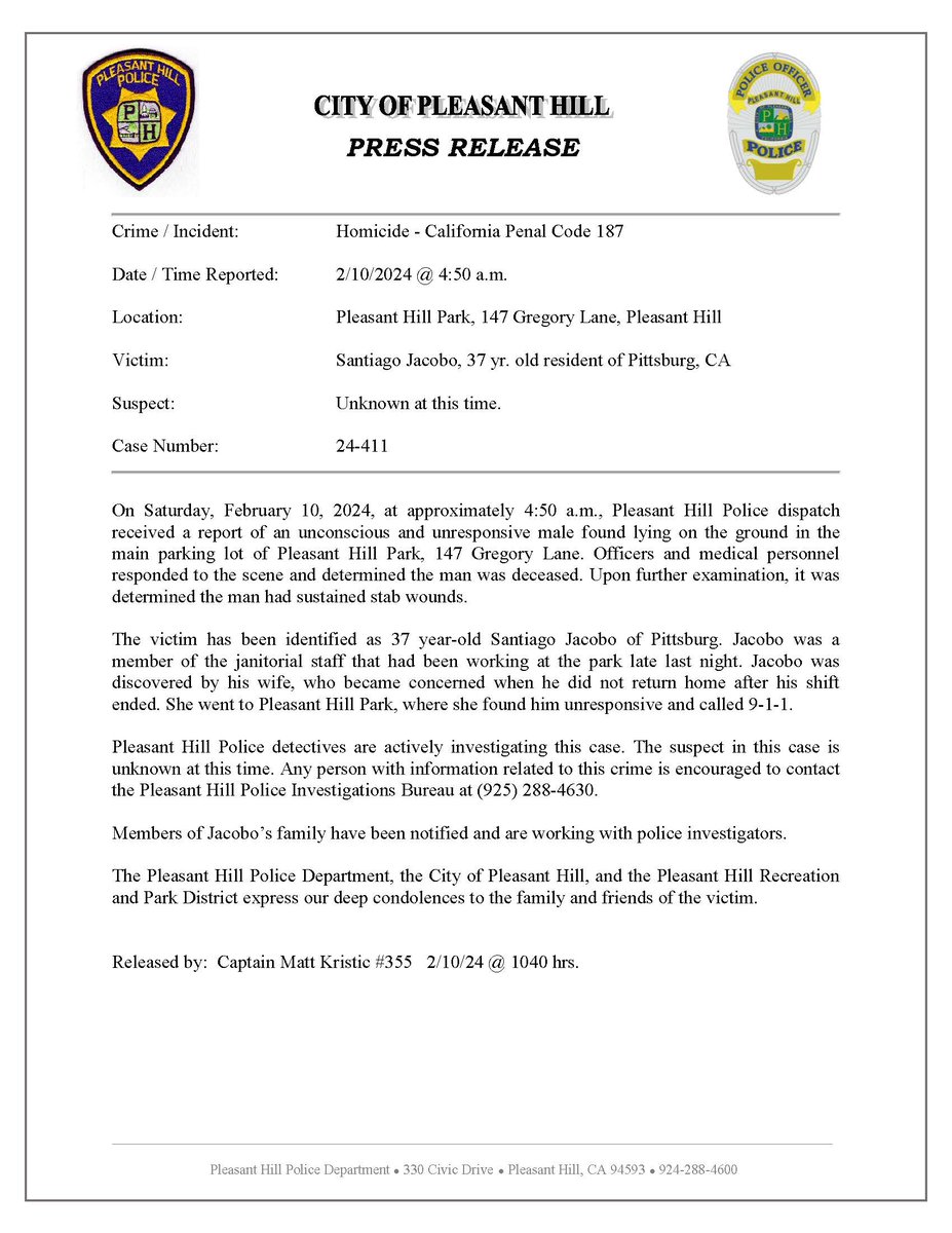 Pleasant Hill PD tweet media