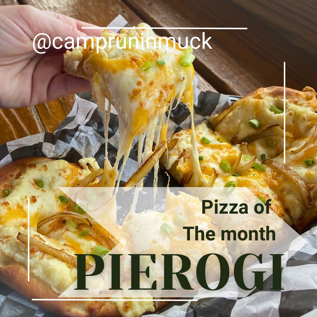 Our February Pizza, the Pierogi Pizza, is a must try!!