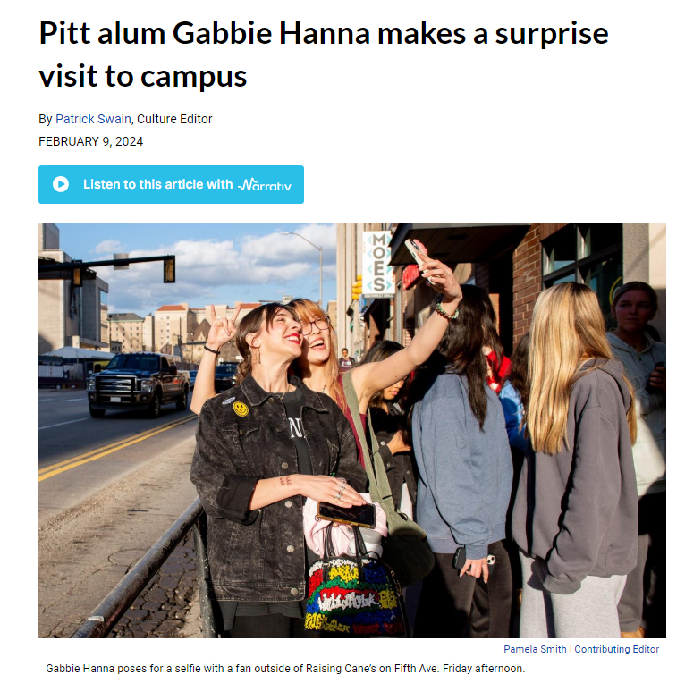 GJhUpdates's tweet photo. ‼| BREAKING NEWS

Gabbie Hanna has gone back to her old college and visited the students there!

“I was driving to a meeting for my design company in Point Breeze, and I was like, I have to just hit up the girls at Tri-Sig, see if I can come hang out,” Hanna said https://t.co/j0A5c09zj4