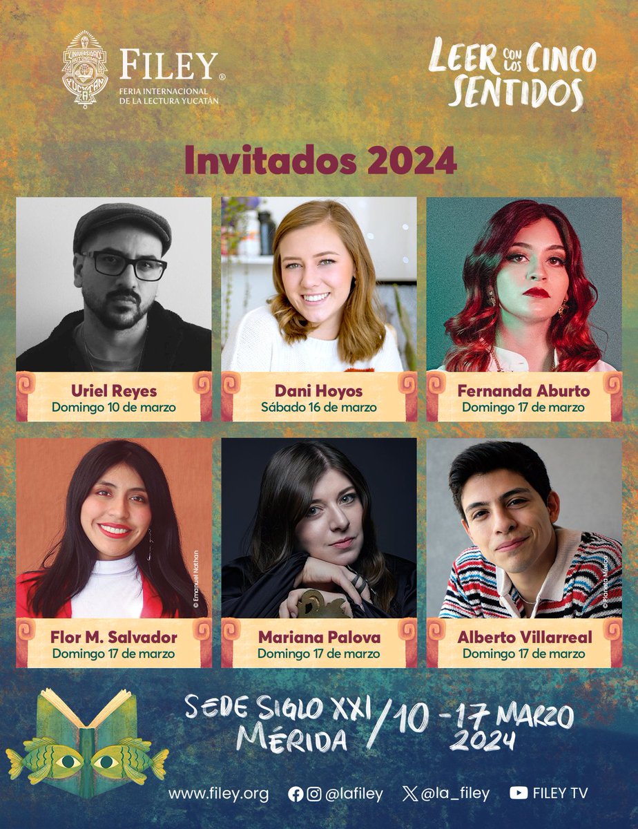 la_filey's tweet photo. ¡¡La #FILEY2024 se llena de historias emocionantes para los jóvenes lectores! 📖 ¿Reconoces a alguno de tus favoritos? ¡Mantente atento de nuestras redes para conocer más detalles muy pronto! 😉 @upolch @pritidani @lunaliteraria99 @ekilorhe @marianapalova @AlbertoVill #SomosUADY https://t.co/Hc7C2d6nWj