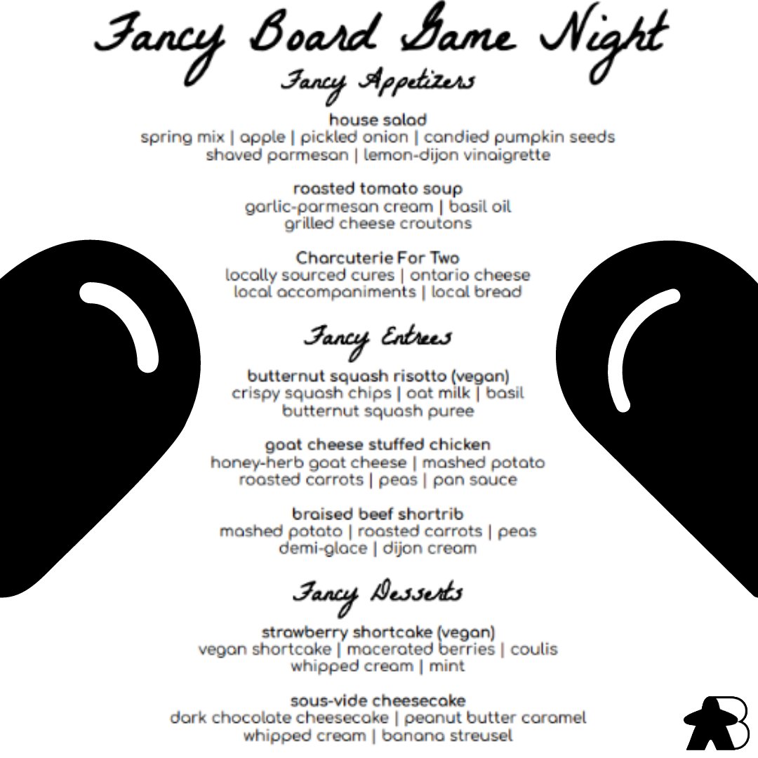 It's not too late to book a couple tickets for our Valentine's Night. Come play with us and celebrate the love of food, board games, and I guess the people you eat and play with. Call 705-742-7529 or hit the link in our bio to book your spots.