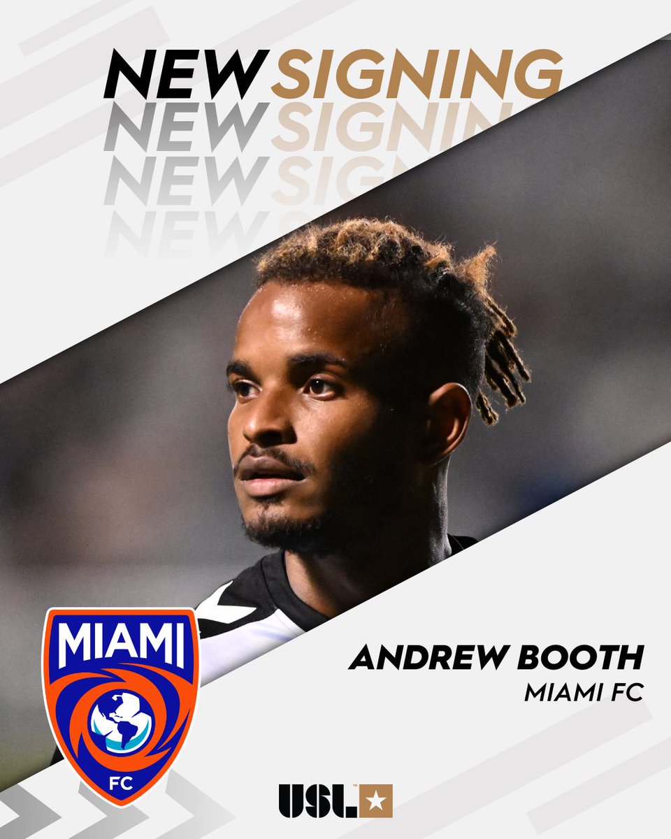 USLChampionship's tweet photo. Headed to the 305 ✈️

@TheMiamiFC has signed South Florida native @Andrew_Booth_ 📝

➡️ https://t.co/imiL7q413H https://t.co/o59fT6RazS