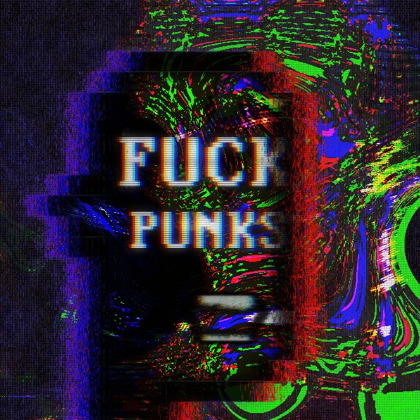 CliffGlitchard's tweet photo. Back when everyone wad making punk derivatives including myself I ended it with a small project called  Fuck Punks minted 27 sold 1 made alot of people chuckle that's a success in my eyes https://t.co/IzBU19DH1g