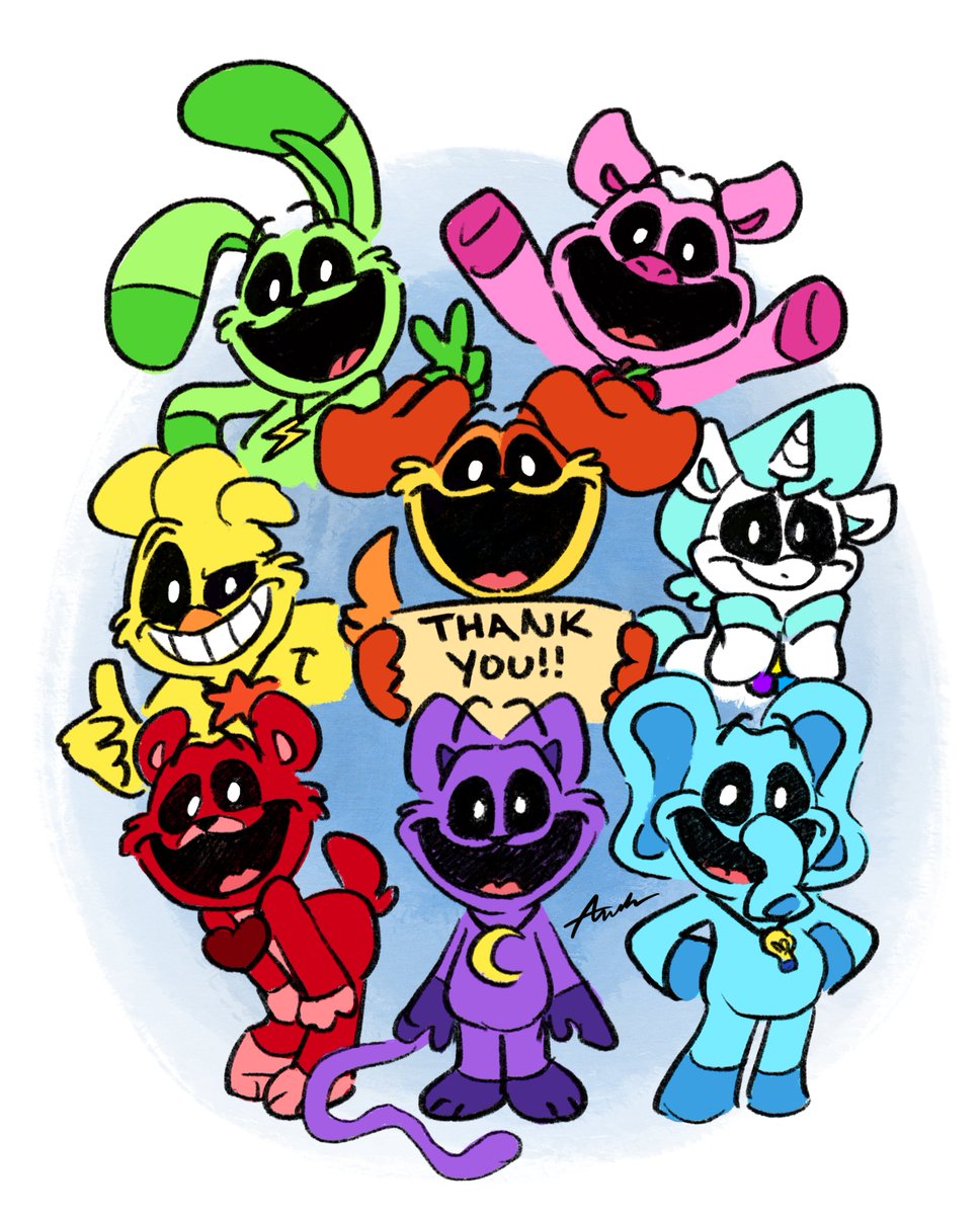 As creator of the #SmilingCritters, I want to thank you fan artists for all the love you've been giving them! You guys are so creative and all your fanart is so cute and charming❤️ 

APPRECIATION THREAD of a bunch of fan art I've been seeing around down below!! #PoppyPlaytime