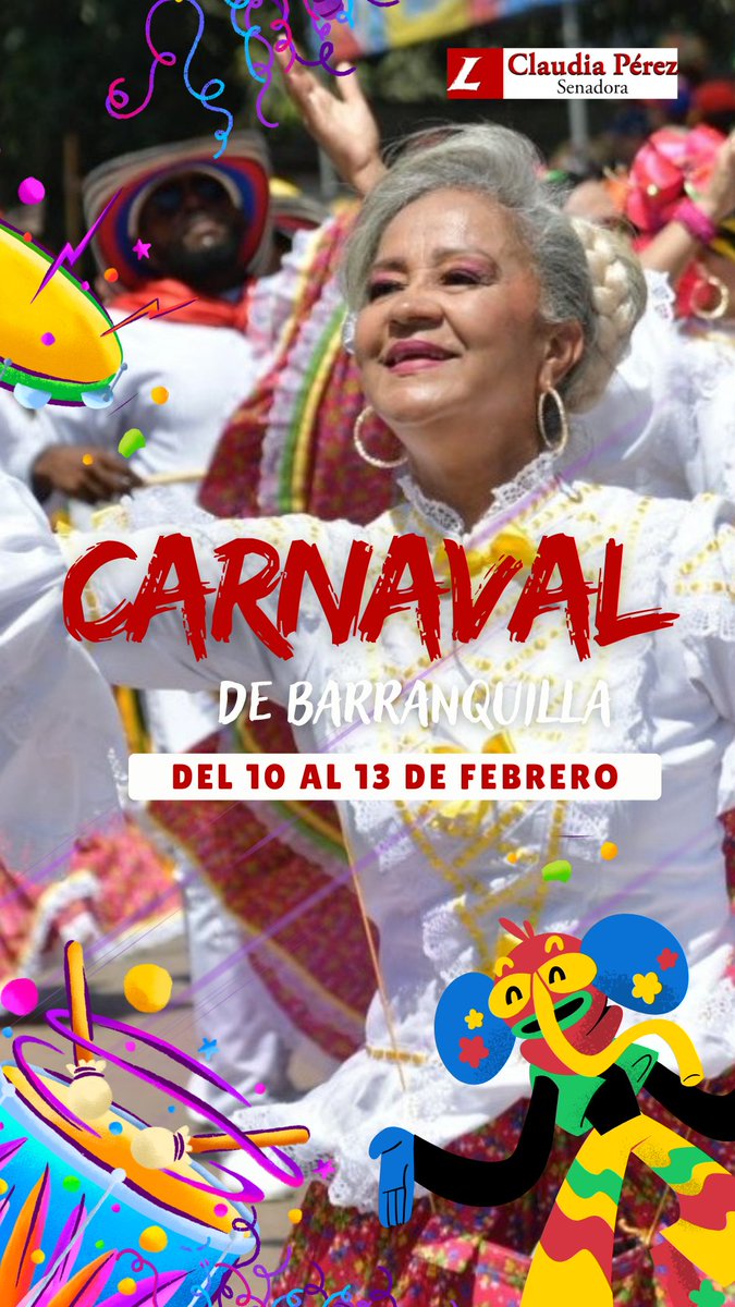 #Carnaval2024 de Barranquilla y el Atlántico, se viste de explosión de colores, sabor, baile, cultura y traducción. Del 10 al 13 de febrero, disfruta y celebra estás fiestas. 🎉💥