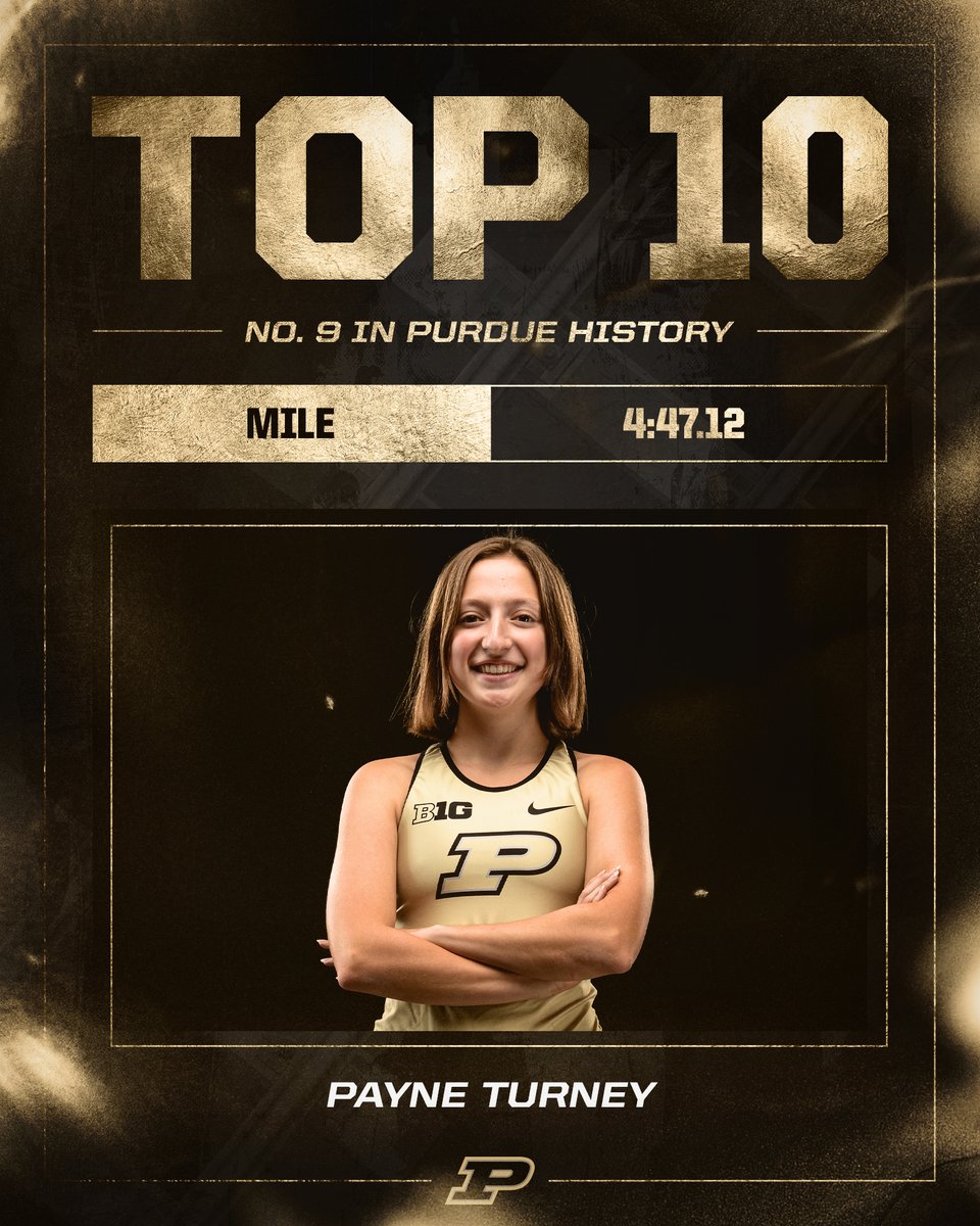 Here we go, Payne Turney!! 💨

Payne enters the record book in the mile with the 9th-fastest time in Purdue history! A finish of 4:47.12 is the best by a Boilermaker since 2016.

#BoilerUp 🚂