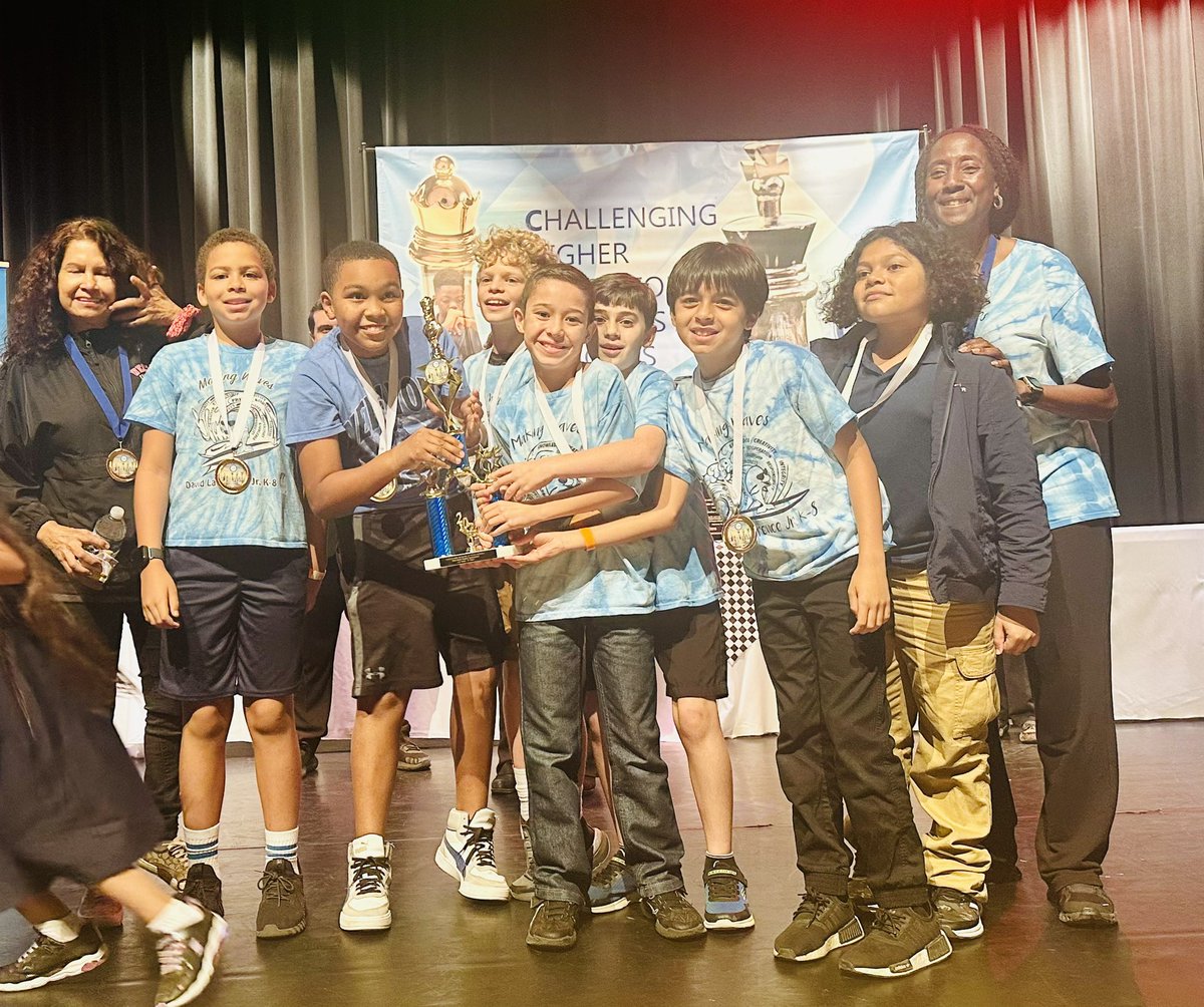 Congrats to <a href="/DavidLawrenceK8/">David Lawrence K8</a> 4th and 5th grade Chess Team! 4th place overall and on their way to the District Championship! ♟️♟️♟️<a href="/MDCPSNorth/">M-DCPS North Region</a> <a href="/Jason23Allen/">Jason Allen</a> <a href="/IsahuriCathey/">Isahuri Cathey</a> <a href="/SuptDotres/">Jose L. Dotres, Ed.D.</a>