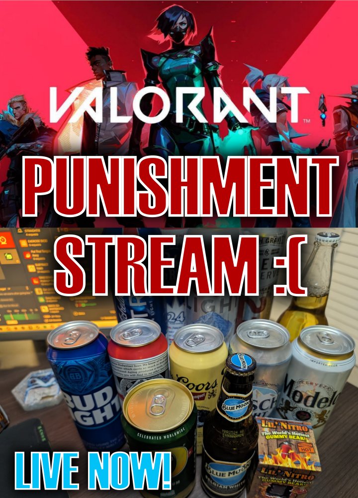 GunBunz35's tweet photo. HAPPENING NOW! 10 hour ranked Val, TallBoy Beer Tierlist, Worlds HOTTEST GUMMY! https://t.co/YktPPsEvv9