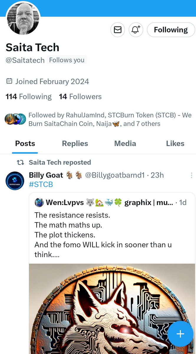 To All #Saitachain #STC #Saitachainburn #STCB #Saitawolfpack  community member who is always posting Saitachain and Saitachainburn related content is another member that got his account suspended a couple of days ago. Please support him and give him a follow. We are the #Wolfpack