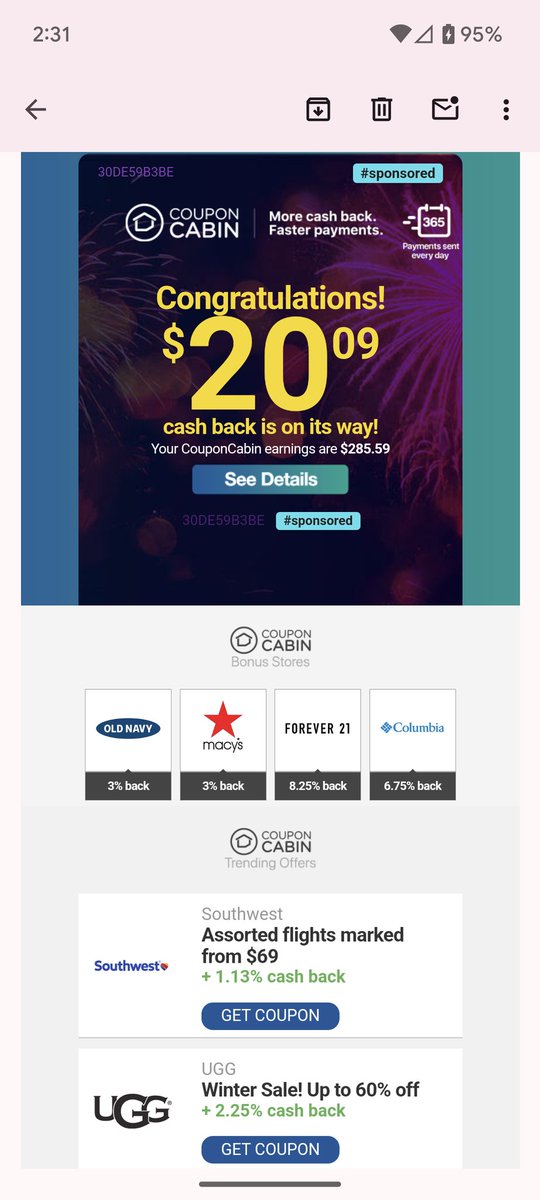 aditi1007's tweet photo. Whoo hoo! Thanks @CouponCabin https://t.co/wT51NMLb2n