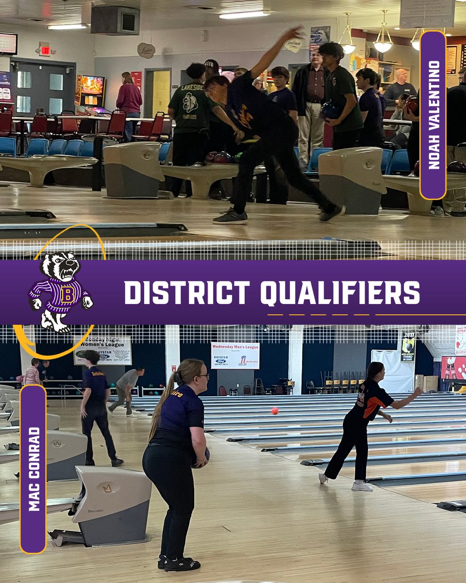 BHSBadgerDen's tweet image. Congratulations to Noah and Mac who both qualified for the district bowling tournament! Our teams came up just short of qualifying as well, but what a great season for both! Our bowling program continues to📈!