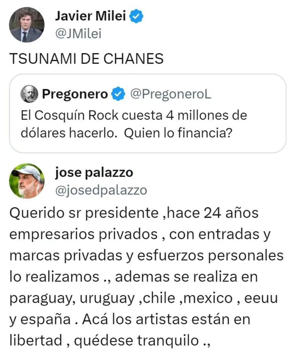 AgenciaElVigia's tweet photo. La respuesta al presidente Milei ante su crítica por el costo del Cosquín Rock https://t.co/FPH685fXnt