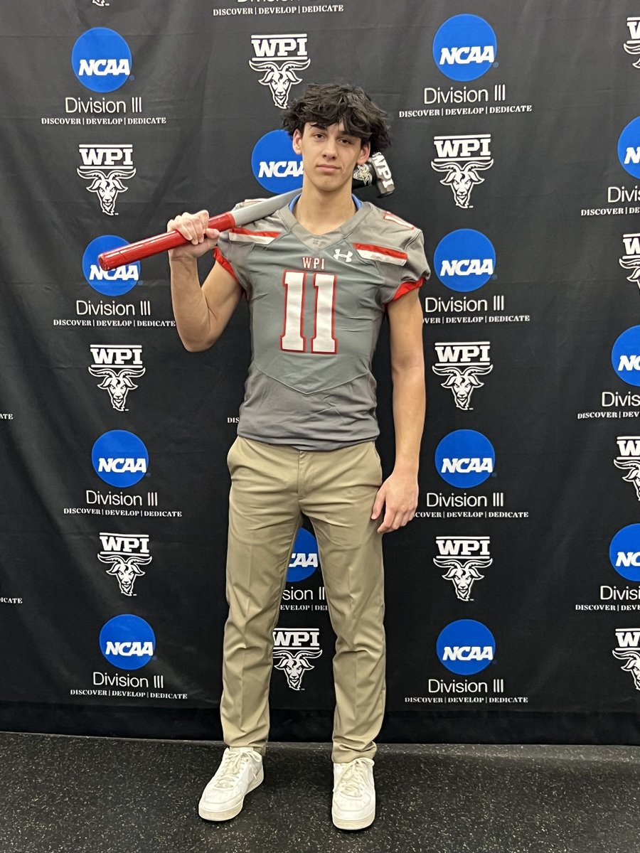 MikeKasprzak24's tweet photo. So blessed and excited to announce my commitment to continue my academic and athletic journey at Worcester Polytechnic Institute! 
@WPIFootball @CoachRobFB @CoachCaseyWPI @DanversFootball https://t.co/QF66FXTcdp