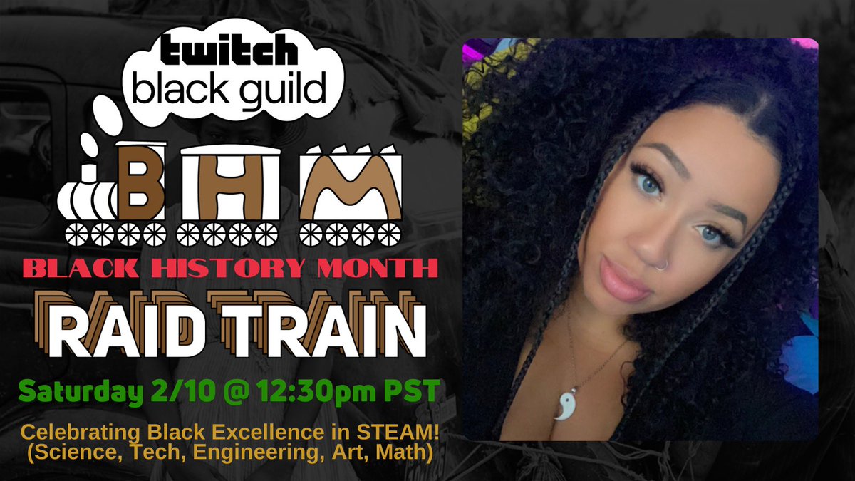 MiszJones's tweet photo. ✨ I’m streaming for #TwitchBlackGuild during the #TBGBHMRaidTrain!!! We’ll celebrating STEAM(science, tech, engineering, art, math) in Black History! For more info visit https://t.co/fvQrc4nPS0 ✨🖤 

Live neow 🫶🏽 https://t.co/8RO9OxFSGu