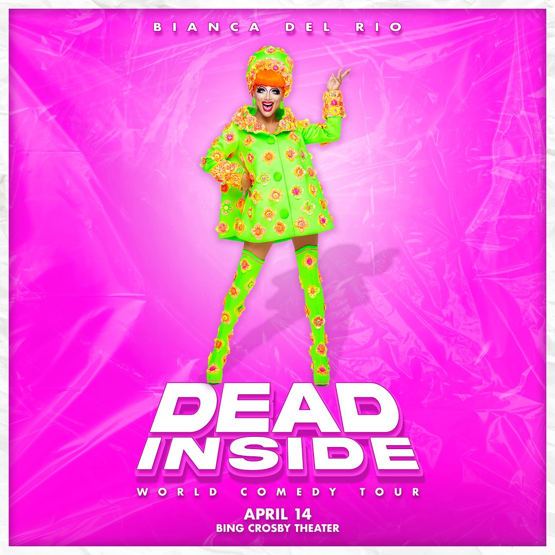 That clown of a #dragqueen, @thebiancadelrio, will be performing at the @BingTheater in #SpokaneWA on April 14. It's her latest #WorldComedyTour, aptly named #DeadInside.  Get out and see her!

#BiancaDelRio #DeadInsideTour #ComedyTour #BingCrosbyTheater #VisitSpokane