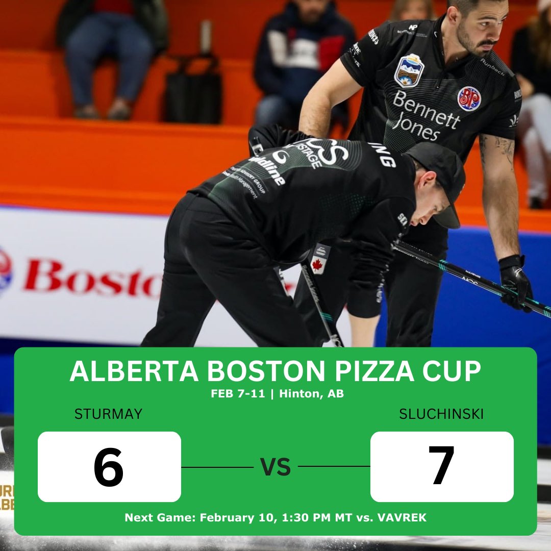 Lost a really close game yesterday, but we can win the next one! We now play Vavrek at 1:30 tomorrow in a C Qualifier!

watch on:
youtube.com/@curlingalberta

#TeamSturmay | #CurlingAb | #CurlingCanada
