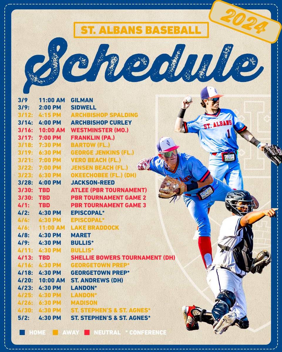 Less than a month away from first pitch.

Here’s the 2024 schedule for your St. Albans Bulldogs 🔥