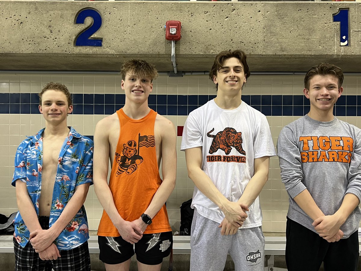 Congratulations to our WHS Tiger Sharks who are District qualifiers! They will compete at Cleveland State next week!🦈 

Max Kennen, Matthew Miller, Lucas Pedro and Jase Hannan