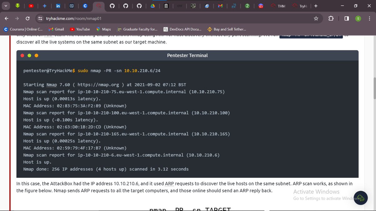 Z1D_exe's tweet image. Day 24/25: Finding Network Ghosts! Conquered TryHackMe's NMAP Live Host Discovery, mastered techniques like:
Scanning subnets for active machines
Distinguishing live hosts from offline ones
Feeling like a cyber scout, ready to explore further! ️♀️ #CybersecurityLearning #THM