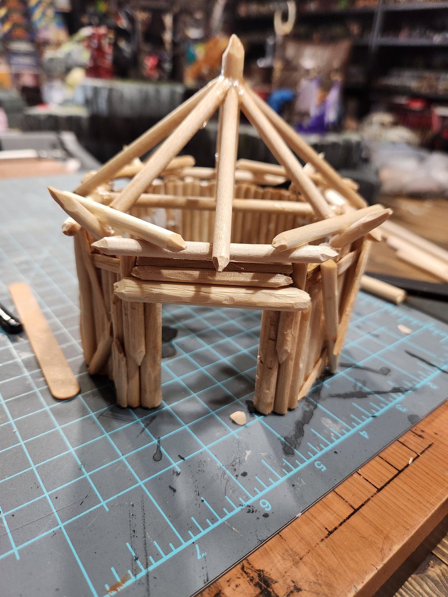 I'm crafting an Orc hut today. Where are all the ttrpg terrain people on X? Or are there none?
#dnd #dungeonsanddragons #ttrpg #tabletopterrain #Wargaming #warhammer