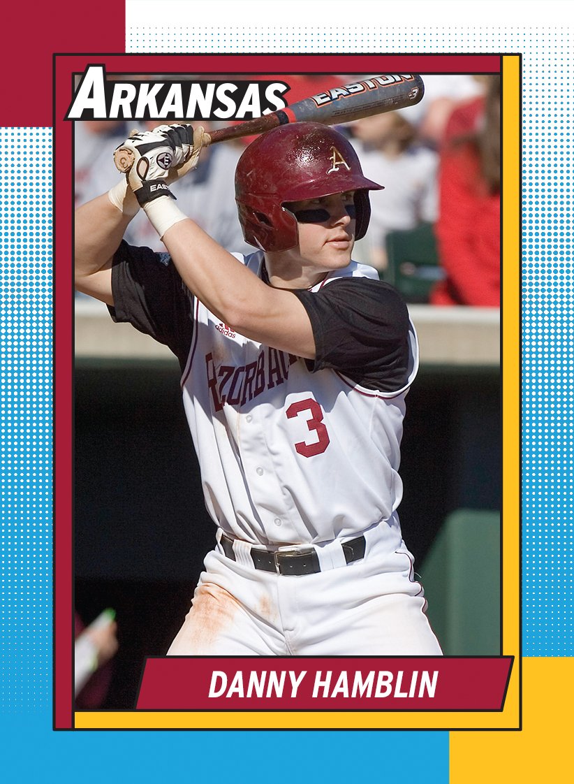 HogsPlayerDev's tweet photo. HBD to one of the best to ever do it, @CoachHamblinTO! 🔨

The All-American/4x Letterman's name is all over the record books as the program's career HR king (57), leader in G played (246) + more. 3 was a key piece of the '04 SEC Champs/CWS team before being drafted in '07 by OAK. https://t.co/UtXsUCml2a