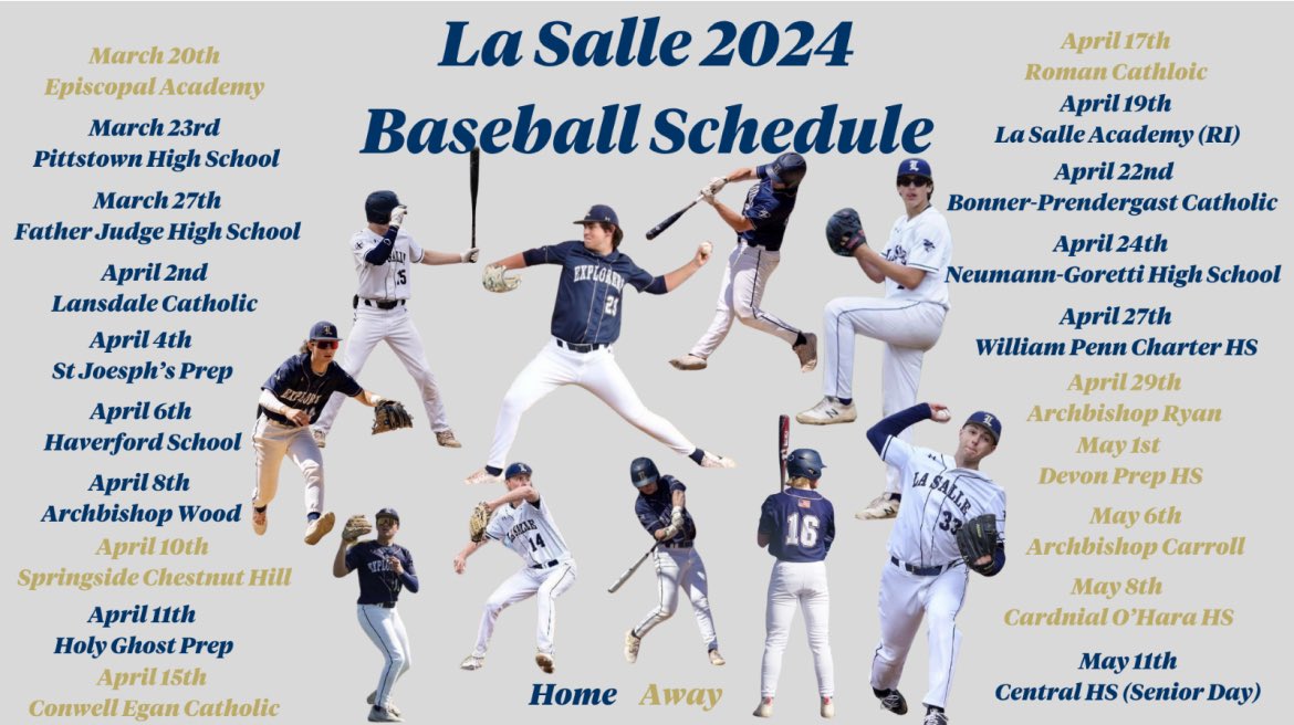 La Salle College High School Baseball (@lschsbaseball) on Twitter photo The Explorers 2024 schedule has been released. Less than 40 days away till the boys start there season in Richmond, VA!☀️
<a href="/KWerman_LSCHS/">Kyle Werman</a>
#rollexplorers #haillasalle The Explorers 2024 schedule has been released. Less than 40 days away till the boys start there season in Richmond, VA!☀️
<a href="/KWerman_LSCHS/">Kyle Werman</a>
#rollexplorers #haillasalle