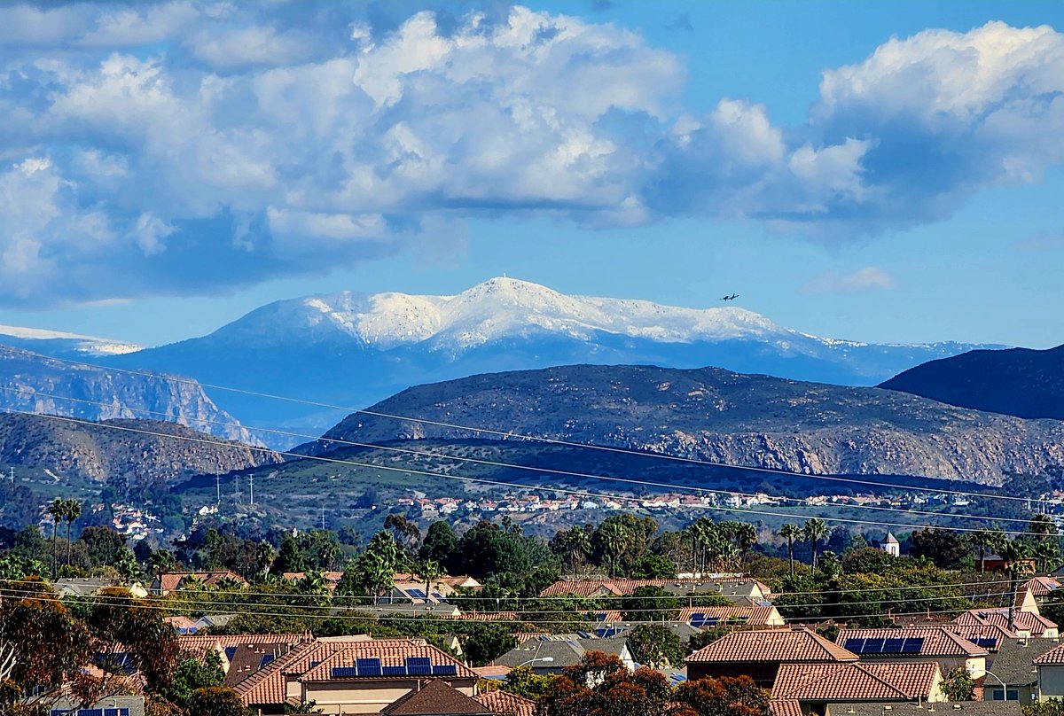 Snow in the mountains east of San Diego. Via cell phone on the road.