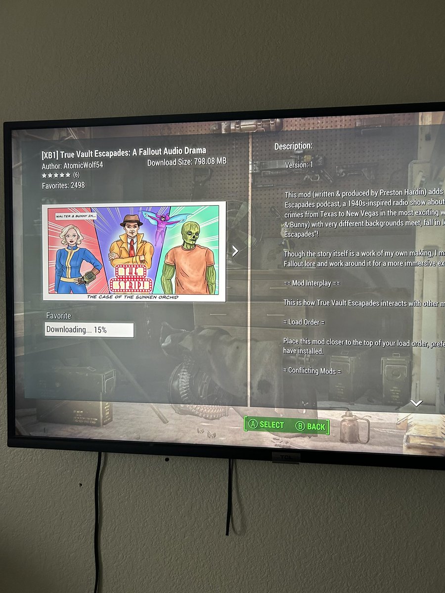 truevault54's tweet photo. Ooooo look at this mod I found! They tell me it’s the greatest radio mod of all time or something 🫣 #Fallout #TrueVaultEscapades https://t.co/BdWFksdZcm